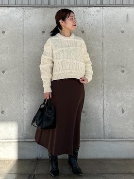 「アイテム（ピアス（両耳用））」を使った、かおちゃんさん（レディース・156cm・40代）の冬コーディネート