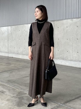 「アイテム（ワンピース）」を使った、かおちゃんさん（レディース・156cm・40代）の秋コーディネート
