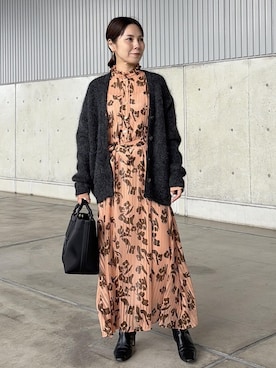 「アイテム（カーディガン/ボレロ）」を使った、かおちゃんさん（レディース・156cm・40代）の冬コーディネート