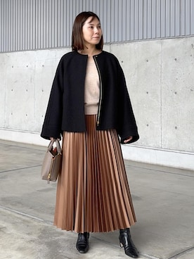 「アイテム（ブルゾン）」を使った、かおちゃんさん（レディース・156cm・40代）の冬コーディネート