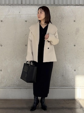 「アイテム（ステンカラーコート）」を使った、かおちゃんさん（レディース・156cm・40代）の冬コーディネート