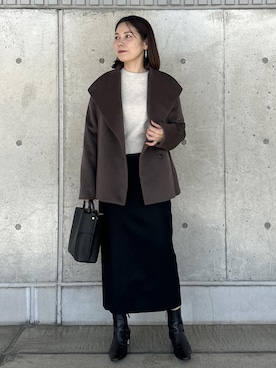 「アイテム（ステンカラーコート）」を使った、かおちゃんさん（レディース・156cm）の秋コーディネート
