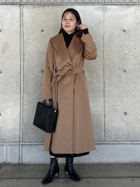 「アイテム（ステンカラーコート）」を使った、かおちゃんさん（レディース・156cm）の秋コーディネート