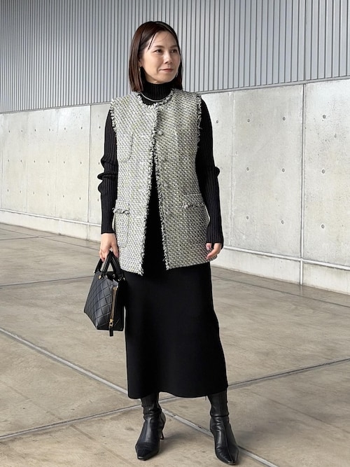 ROPE'（ロペ） スカート ウール混ニットポケット付きタイトスカート