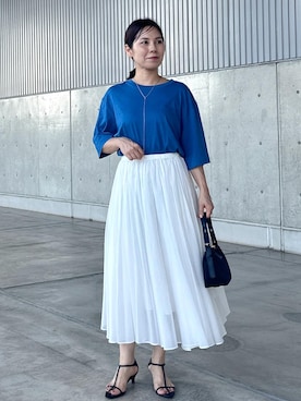 「ROPE'（ロペ）の【E'POR】C BAG Mini（ハンドバッグ）」を使った、かおちゃんさん（レディース・156cm・40代）の夏コーディネート