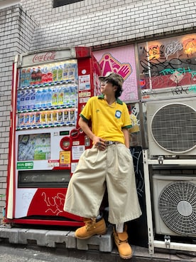 「Timberland（ティンバーランド）のアイテム（ブーツ）」を使った、aymmm__08さん（メンズ・166cm・10代）の夏コーディネート