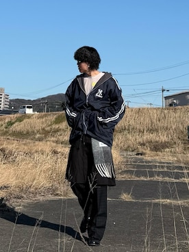 「アイテム（マフラー）」を使った、おのさん（メンズ・174cm）の秋コーディネート