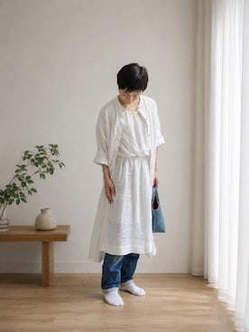 「Munich（ミューニック）のアイテム」を使った、モモセアオさん（レディース・157cm）の春コーディネート
