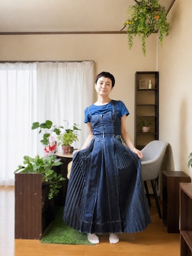 「CASA FLINE（カーサフライン）のアイテム」を使った、モモセアオさん（レディース・157cm）の春コーディネート