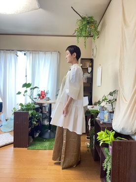 「SNIDEL（スナイデル）のアイテム」を使った、モモセアオさん（レディース・157cm）の夏コーディネート