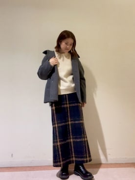 「Lugnoncure（ルノンキュール）のアイテム（その他アウター）」を使った、10mei20さん（レディース・158cm）の冬コーディネート