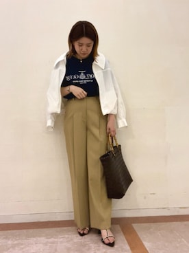 「Te chichi（テチチ）のアイテム（ブルゾン）」を使った、10mei20さん（レディース・158cm）の春コーディネート