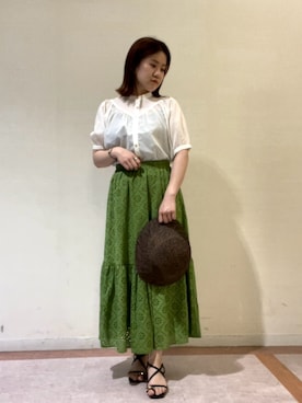 「Te chichi TERRASSE（テチチテラス）のアイテム（帽子）」を使った、10mei20さん（レディース・158cm）の春コーディネート