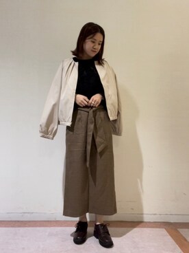 「Te chichi TERRASSE（テチチテラス）のアイテム（ブルゾン）」を使った、10mei20さん（レディース・158cm）の秋コーディネート