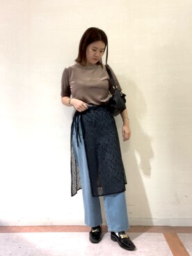 「Te chichi TERRASSE（テチチテラス）のアイテム（パンツ）」を使った、10mei20さん（レディース・158cm）の秋コーディネート