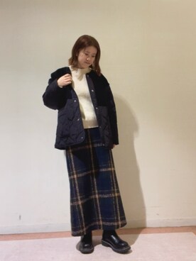 「Lugnoncure（ルノンキュール）のアイテム（その他アウター）」を使った、10mei20さん（レディース・158cm）の冬コーディネート