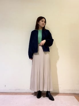 「Te chichi TERRASSE（テチチテラス）のアイテム（ブルゾン）」を使った、10mei20さん（レディース・158cm）の秋コーディネート