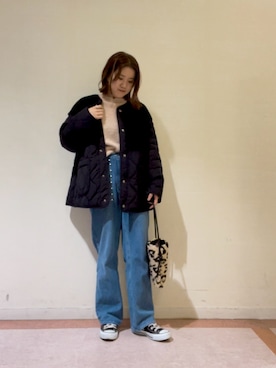 「Lugnoncure（ルノンキュール）のアイテム（その他アウター）」を使った、10mei20さん（レディース・158cm）の冬コーディネート