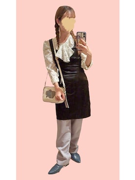 「VINTAGE（ヴィンテージ）のアイテム（シャツ/ブラウス）」を使った、cursedbypinkさん（レディース・155cm）の秋コーディネート