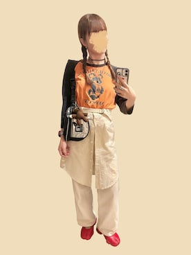 「VINTAGE（ヴィンテージ）のアイテム（トップス）」を使った、cursedbypinkさん（レディース・155cm）の秋コーディネート