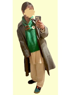 「アイテム（サンダル）」を使った、cursedbypinkさん（レディース・155cm）の冬コーディネート