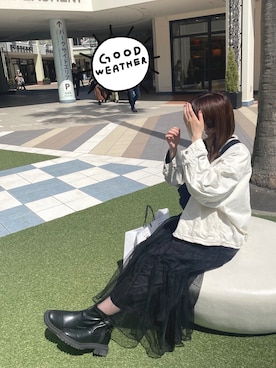 「Samansa Mos2 blue（サマンサモスモスブルー）のアイテム（デニムジャケット）」を使った、kisaさん（レディース・156cm）の春コーディネート