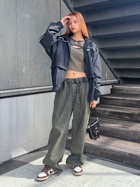 「秋冬」｜「アイテム（ナイロンジャケット）」を使った、Pamelaさん（レディース・161cm）の秋コーディネート