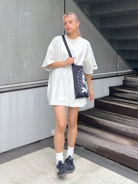 「x-girl_ootd」｜「アイテム（ワンピース/ドレス）」を使った、Pamelaさん（レディース・161cm）の春コーディネート