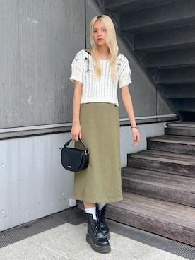 「x-girl_ootd」｜「アイテム（ワンピース/ドレス）」を使った、Pamelaさん（レディース・161cm）の春コーディネート