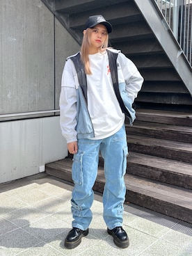 「NEWERA」｜「アイテム（ブルゾン）」を使った、Pamelaさん（レディース・161cm）の春コーディネート