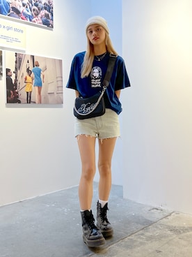 「フリンジデニム」｜「アイテム（帽子）」を使った、Pamelaさん（レディース・161cm）の夏コーディネート
