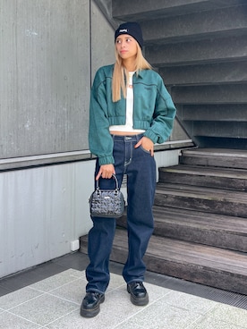 「x-girl_ootd」｜「アイテム（ジャケット/アウター）」を使った、Pamelaさん（レディース・161cm）の秋コーディネート