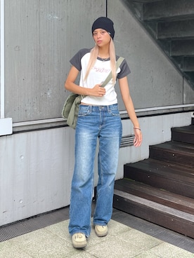 「x-girl_ootd」｜Pamelaさん（レディース・161cm）の春コーディネート