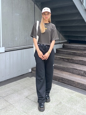 「スウエットパンツ」｜「アイテム（キャップ）」を使った、Pamelaさん（レディース・161cm）の夏コーディネート