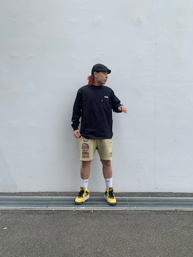 「ベストコーデ」｜「アイテム（スウェットパンツ）」を使った、長舩　悠さん（メンズ・177cm）の春コーディネート