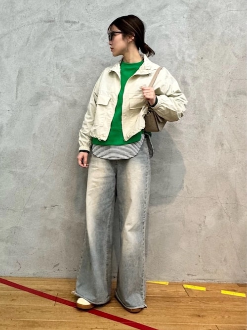 クロップド丈 オーバーサイズクルーネックスウェット トレーナー