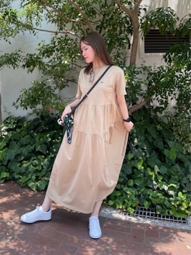 「LACOSTE（ラコステ）のアイテム」を使った、lunaさん（レディース・161cm）の秋コーディネート