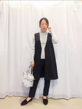 「タートルネック」｜「アイテム（パンプス）」を使った、anna0116hさん（レディース・157cm）の冬コーディネート