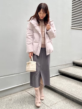 「アイテム（ダウンジャケット/コート）」を使った、habaさん（レディース・155cm）の秋コーディネート