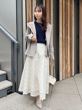 「couture brooch（クチュールブローチ）のアイテム」を使った、habaさん（レディース・155cm）の冬コーディネート