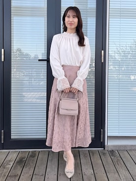 「couture brooch（クチュールブローチ）のアイテム」を使った、habaさん（レディース・155cm）の冬コーディネート