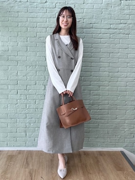 「couture brooch（クチュールブローチ）のアイテム」を使った、habaさん（レディース・155cm）の春コーディネート