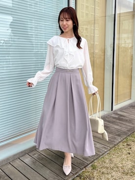 「Rubyrivet（ルビーリベット）のアイテム（ニット/セーター）」を使った、habaさん（レディース・155cm）の冬コーディネート