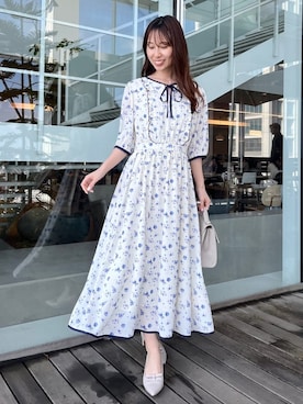 「couture brooch（クチュールブローチ）のアイテム」を使った、habaさん（レディース・155cm）の春コーディネート