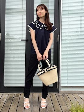 「esche（エッシュ）のアイテム」を使った、habaさん（レディース・155cm）の春コーディネート