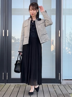 「卒業式コーデ」｜「アイテム（スカート）」を使った、habaさん（レディース・155cm）の冬コーディネート