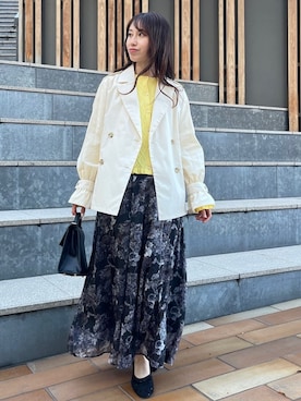 「couture brooch（クチュールブローチ）のアイテム」を使った、habaさん（レディース・155cm）の春コーディネート