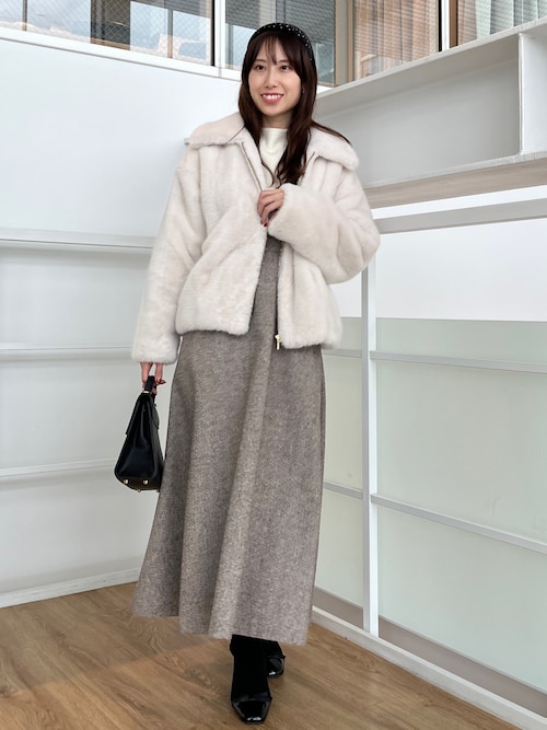 セール】【ふわふわ・上品】ミンクフェイクファーアウター（ブルゾン