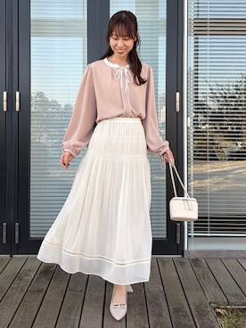 「couture brooch（クチュールブローチ）のアイテム」を使った、habaさん（レディース・155cm）の冬コーディネート