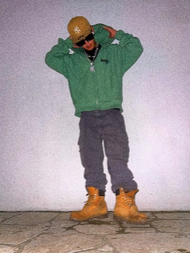 「アイテム（パーカー、グリーン系）」を使った、soushi1009さん（メンズ・170cm）の秋コーディネート